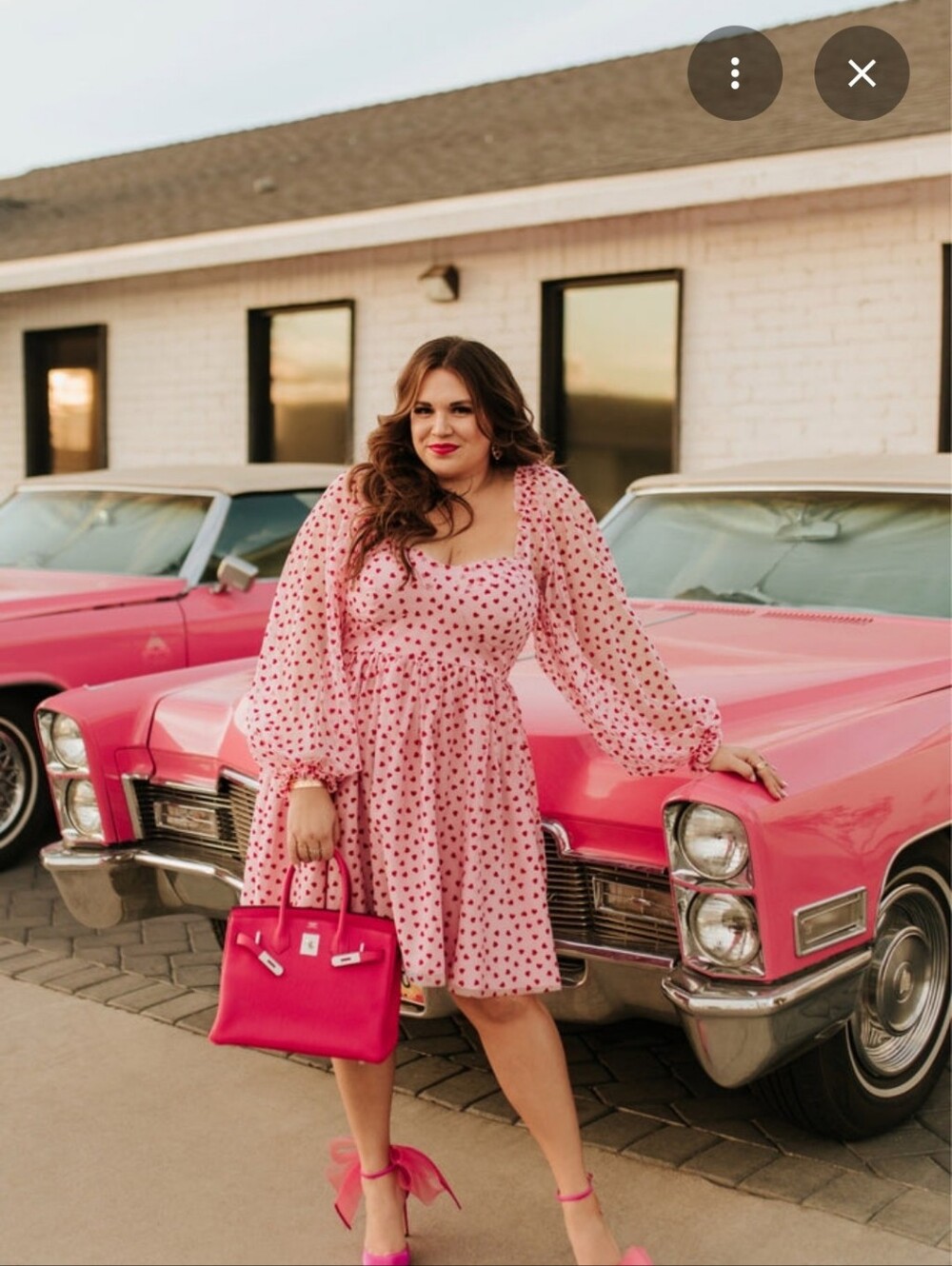 Eloquii Pink Dress with Red Heart Print